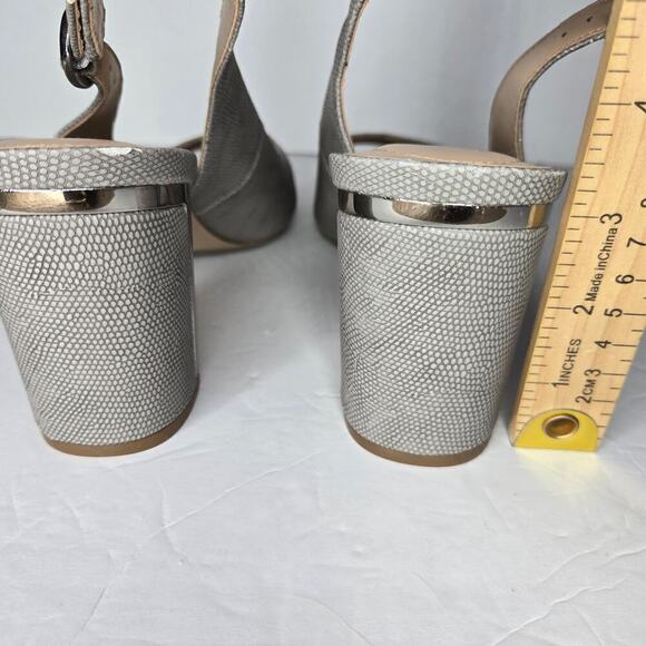 Alfani Florraa Vapor Liz Open Toe Slingback Metal Block Heel Size 10.5 - Picture 8 of 12